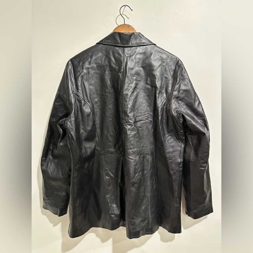 WILSONS‎ LEATHER Black 100% Leather Oversized Jacket Size XL - Picture 4 of 6